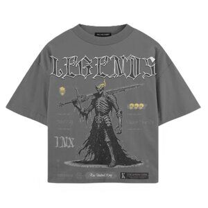 NWT - INX by Inc & Fabric “Legends Never Die” Heavyweight Oversized Tee - Gray